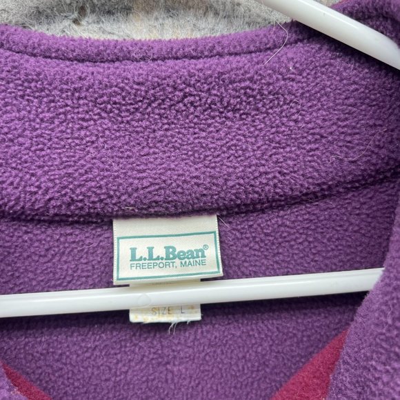 LL Bean Sweater Men Large Burgundy 1/4 Zip Sweatshirt Warm Outdoors Fleece VTG - Picture 5 of 12